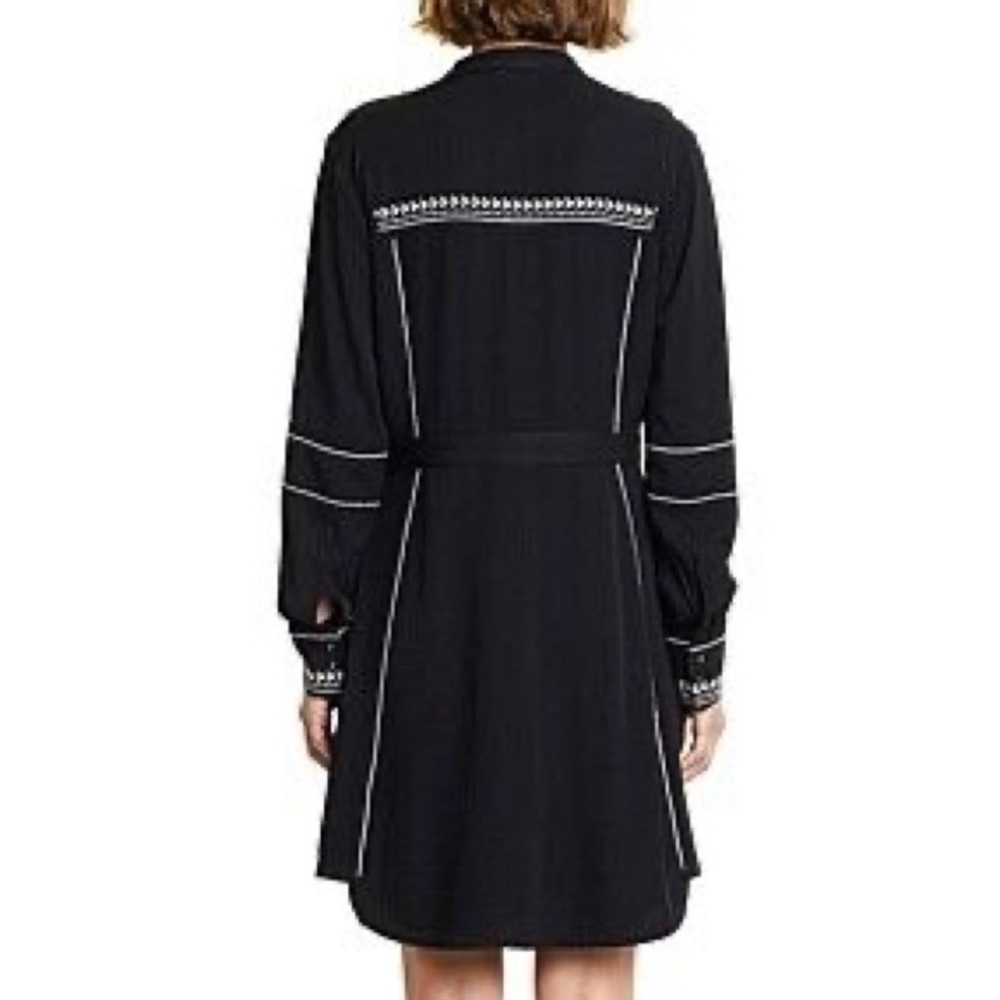 COUNTRY ROAD Embroidered Black Long Sleeve Shirt Dress - Picture 5 of 16